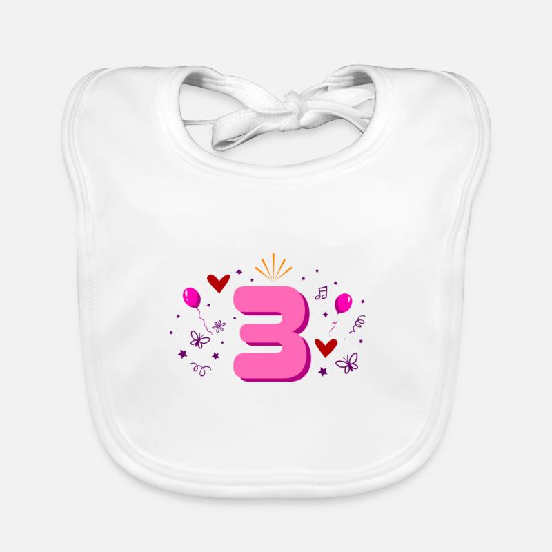 3. Geburtstag Mädchen Baby Bio-Lätzchen