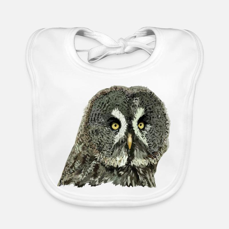 Graue Eule Baby Bio-Lätzchen