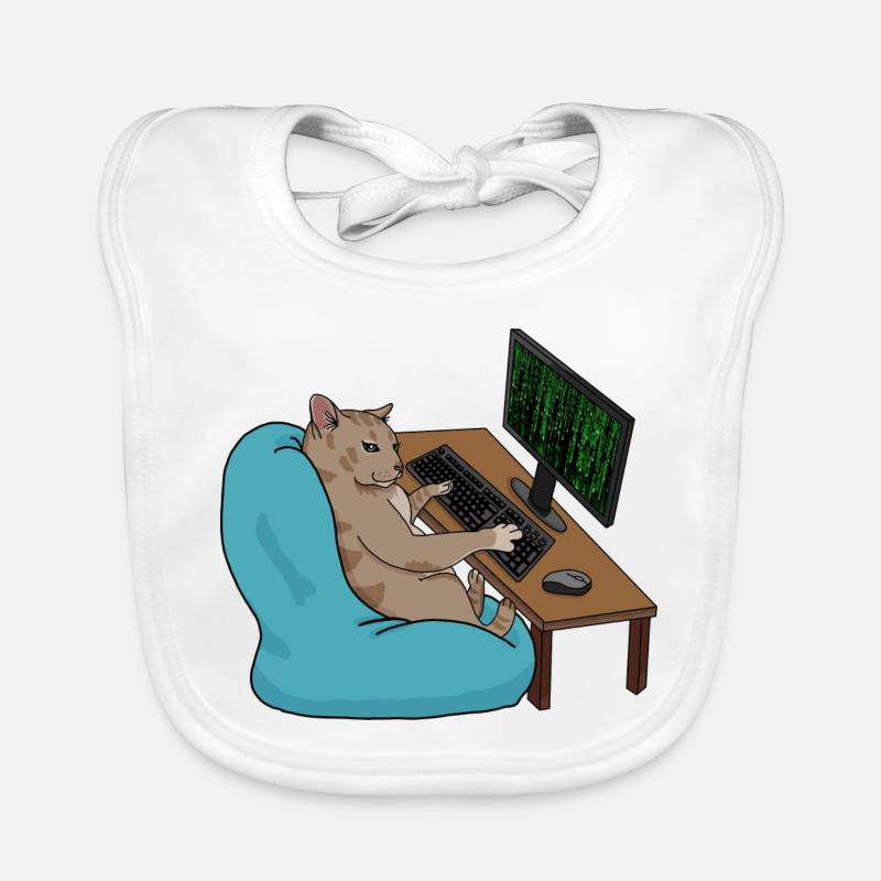 Cat Hacker Organic Baby Bibs
