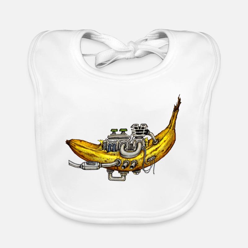 Banane mit Motor Technik trifft Obst Baby Bio-Lätzchen