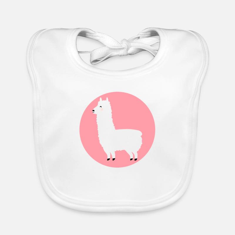 lama - Bavoir bio Bébé - blanc