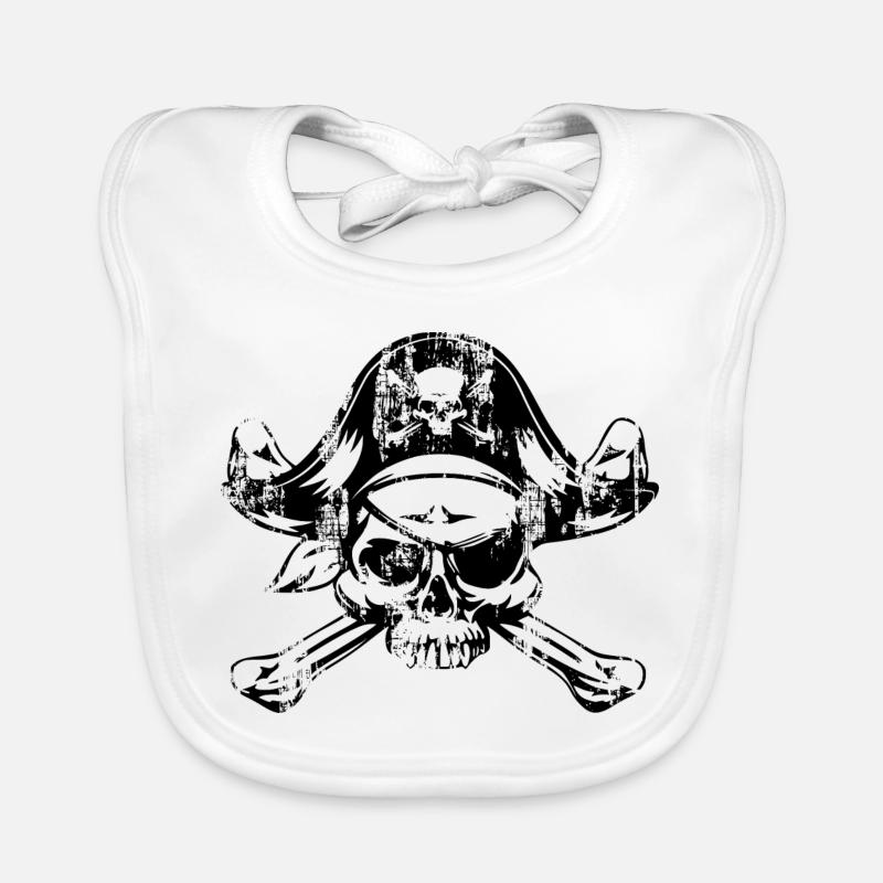 Piraten - Baby Bio-Lätzchen - Weiß