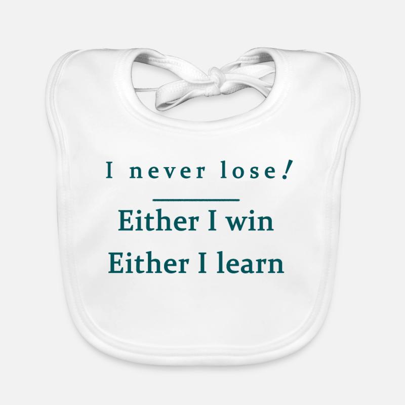 I never lose - Bavoir bio Bébé - blanc