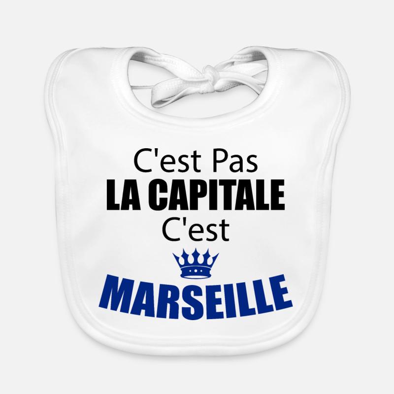 C'est Pas La Capitale C'est Marseille Bavoir bio Bébé