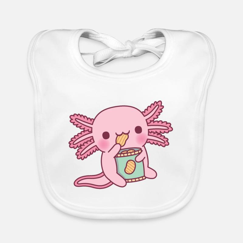 Mignon Axolotl mangeant des chips de pommes de terre Bavoir bio Bébé