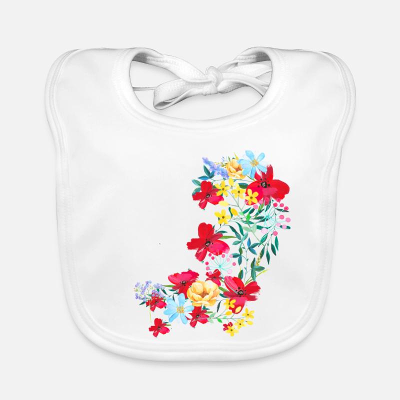 fleurs,fleur,floral, fleur, prairie, vrille Bavoir bio Bébé