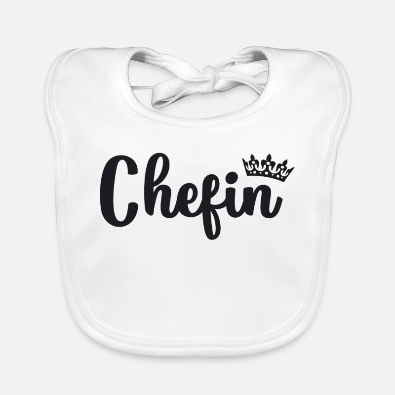 Chefin - Baby Bio-Lätzchen - Weiß