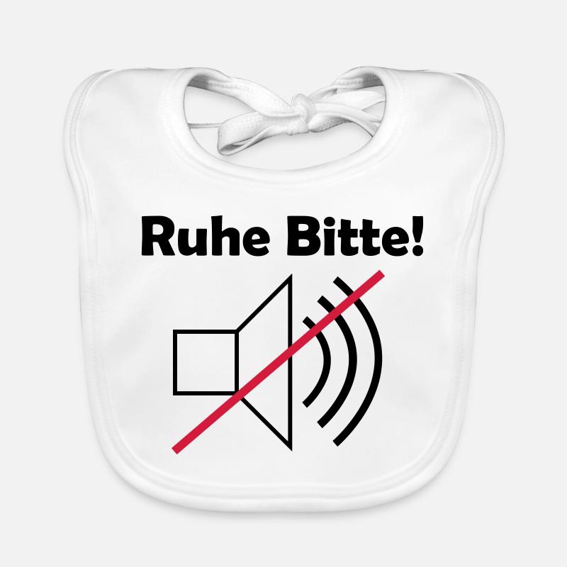 Silence, s’il vous plaît! avec le symbole du haut-parleur Bavoir bio Bébé