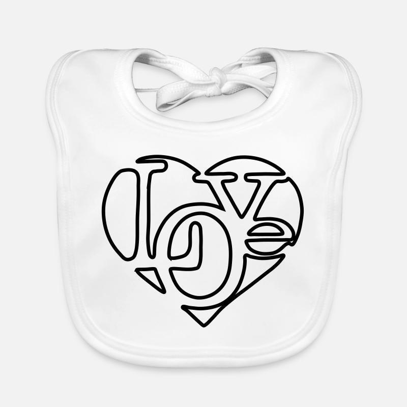 Love Herz, Geschenkidee für Freund oder Freundin Baby Bio-Lätzchen