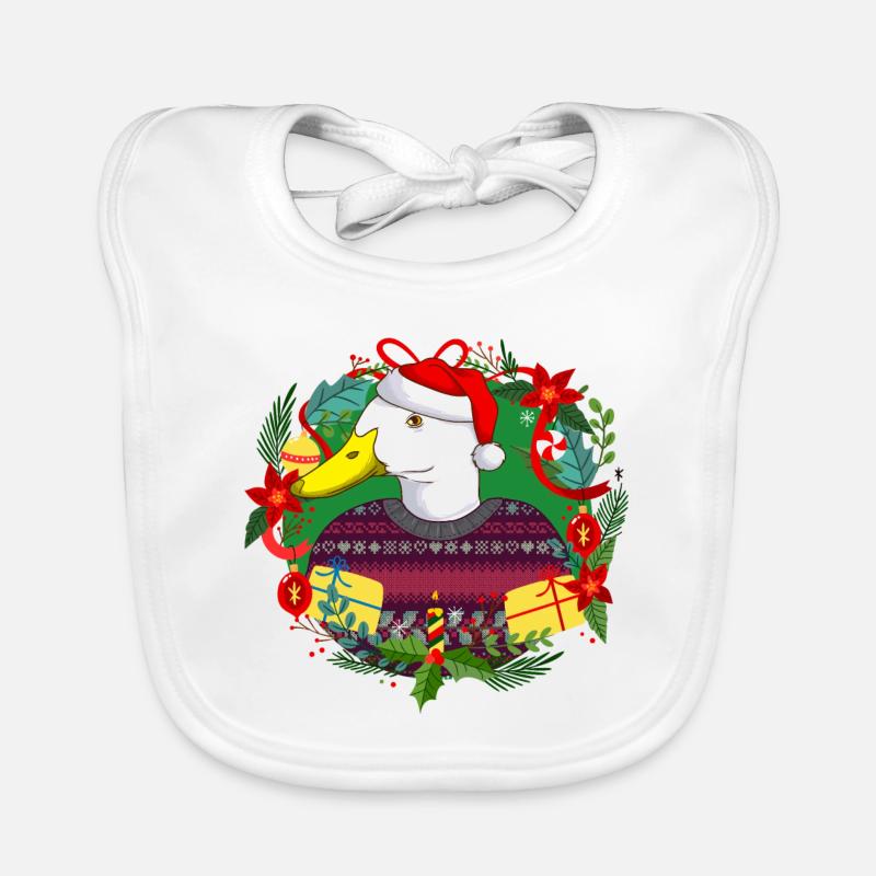 Ugly Christmas Ente in Weihnachtspulli mit Hut Baby Bio-Lätzchen