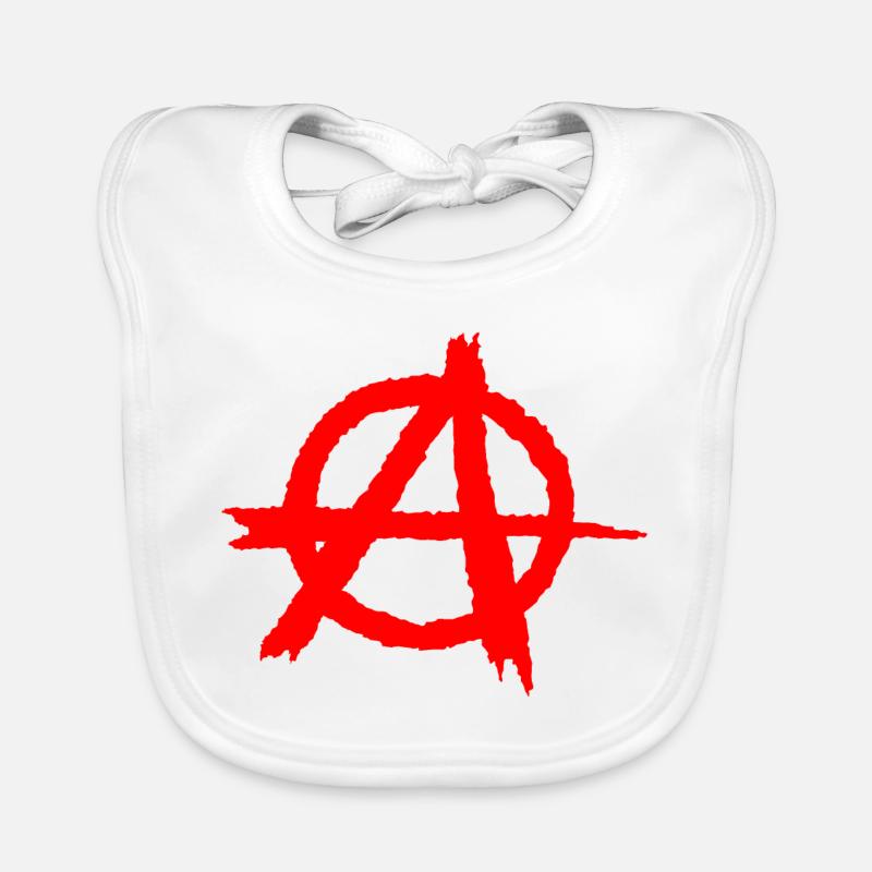 Anarchy / anarchy silhouette symbol in red Organic Baby Bibs