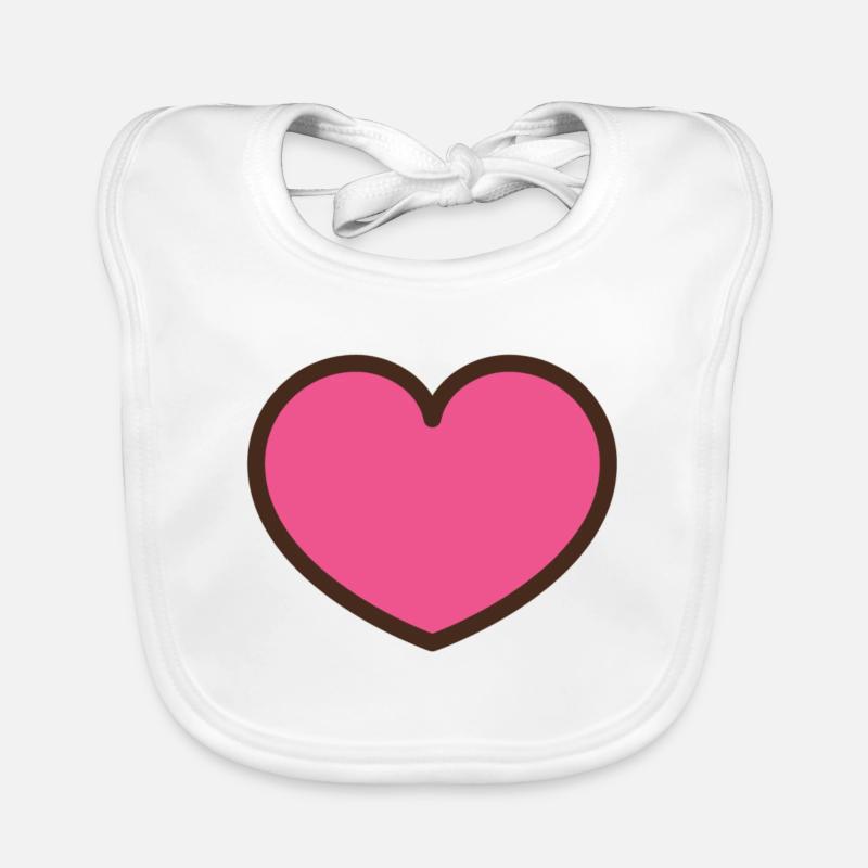 Coeur coeur - Bavoir bio Bébé - blanc