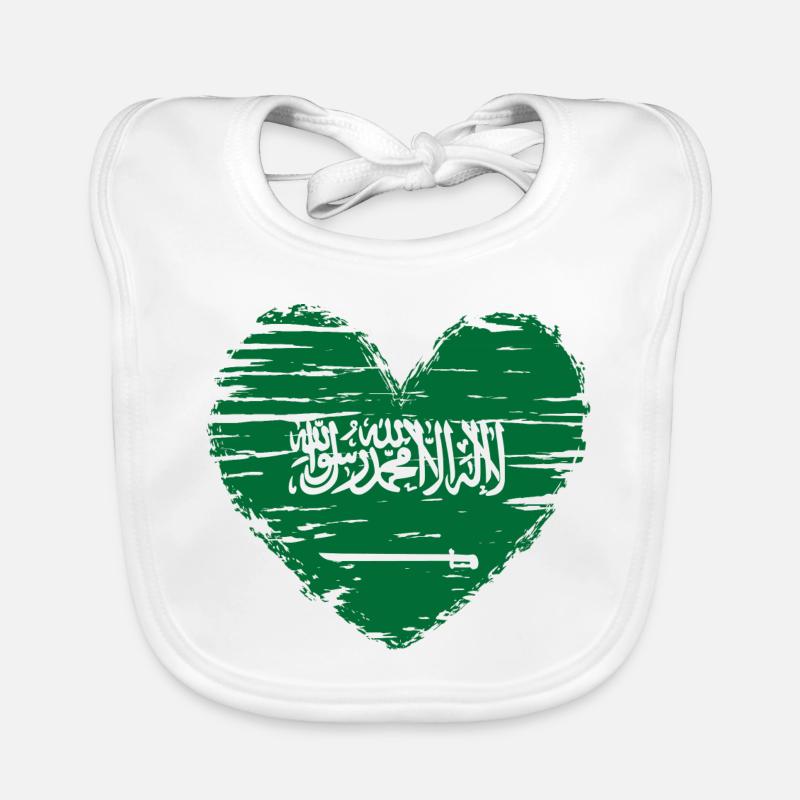 Arabie Saoudite coeur drapeau drapeau blason Bavoir bio Bébé