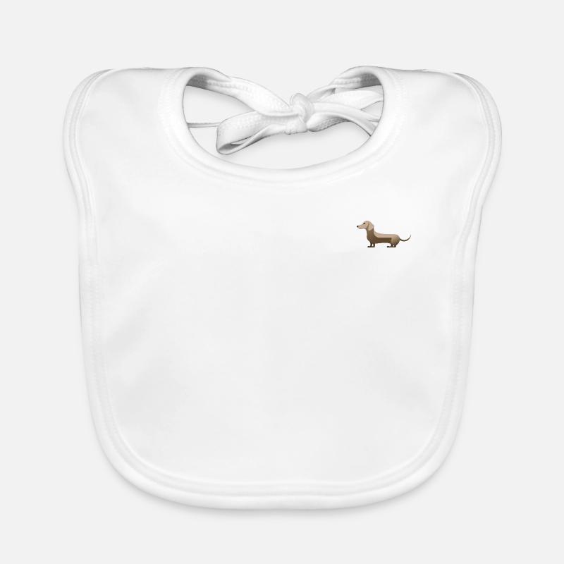 Kleiner süßer Dackel hellgrau greige Baby Bio-Lätzchen