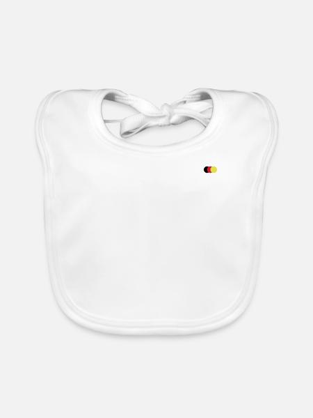 colored dots - Organic Baby Bibs - white - Front