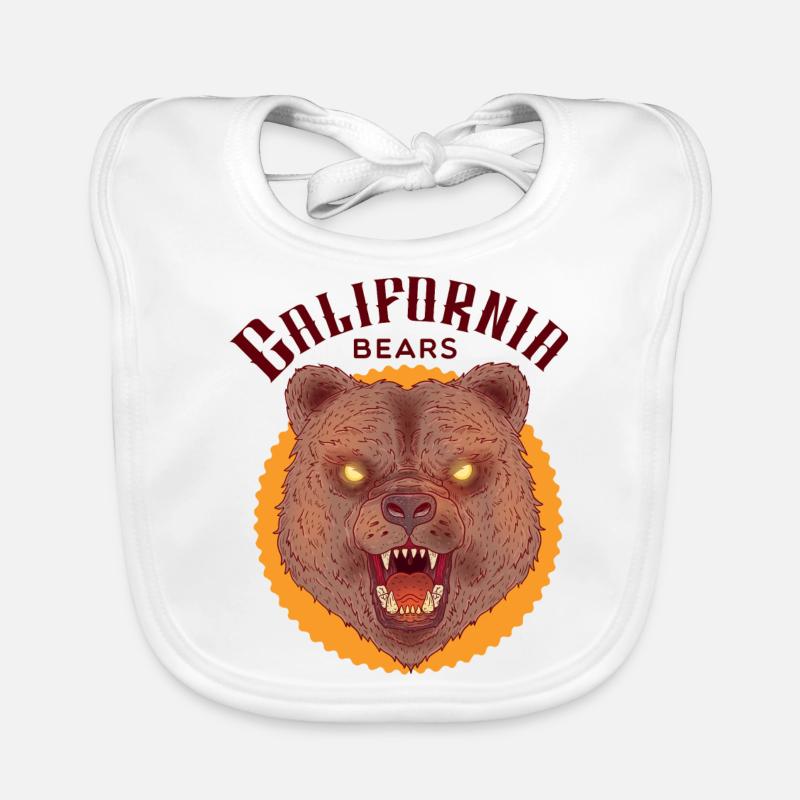 evil bear with bright eyes Organic Baby Bibs