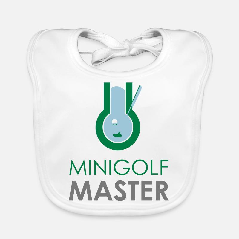 Minigolf Master Putter Golfschläger Geschenk Idee - Baby Bio-Lätzchen - Weiß