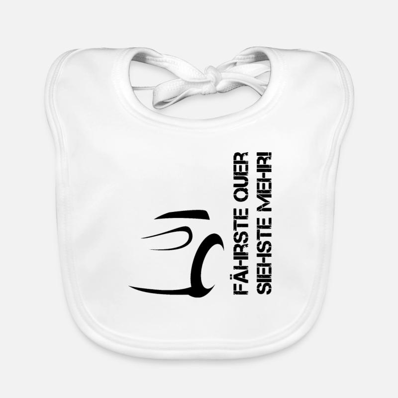 Fährste quer, siehste mehr black Baby Bio-Lätzchen