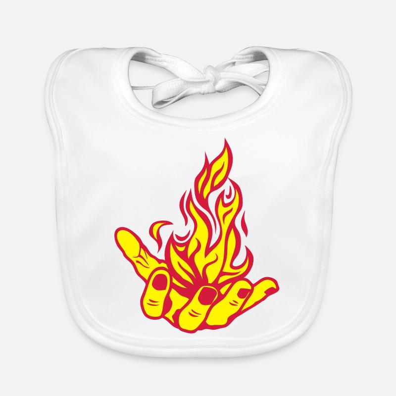 open hand open flame fire Fire1 hand Organic Baby Bibs