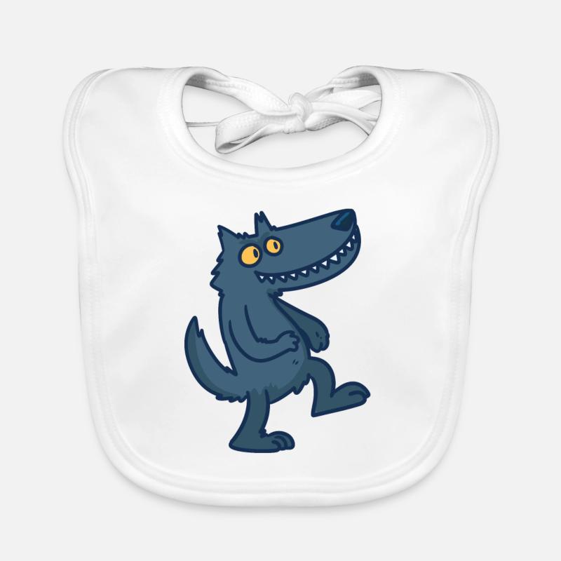 Wolf Cartoon Comic Pack Prey Gift Idea Wild Organic Baby Bibs