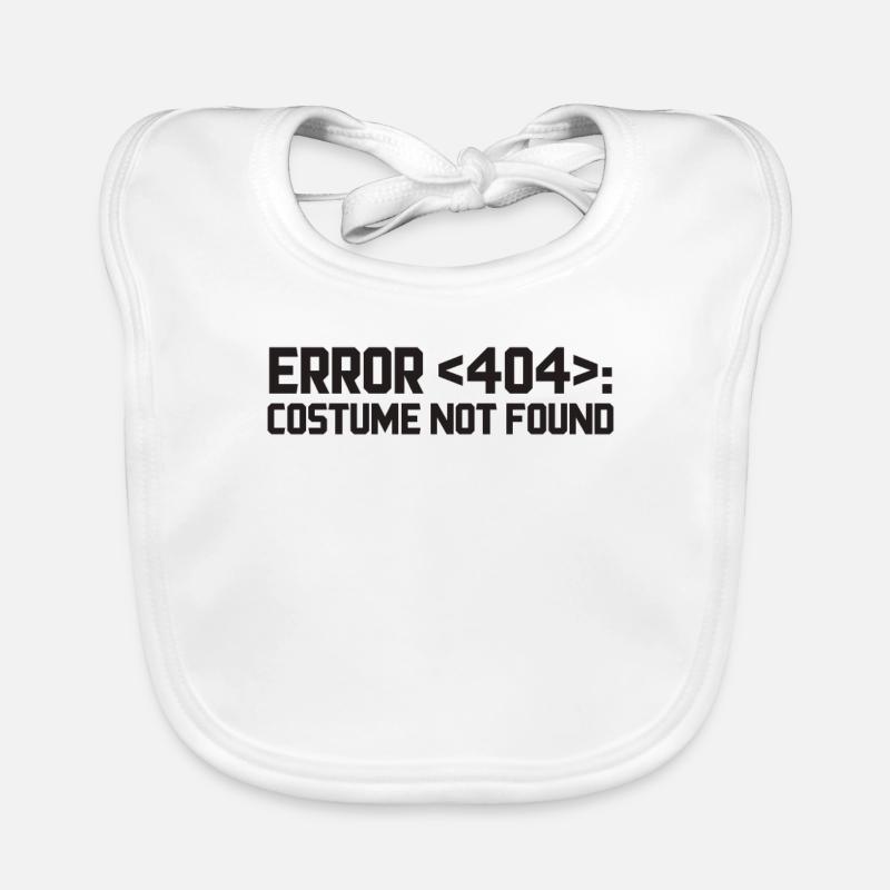 Error 404 Costume Not Found Computer Nerd Geschenk Baby Bio-Lätzchen