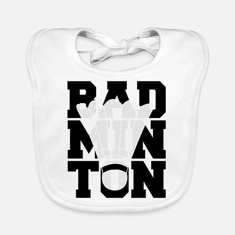Badminton Logo Design - Bavoir bio Bébé - blanc