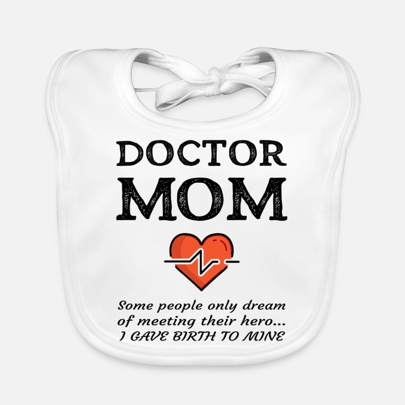 Stolze Mutter eines Doktor-Mutter-medizinischen MD-Sohn-Geschenks Baby Bio-Lätzchen