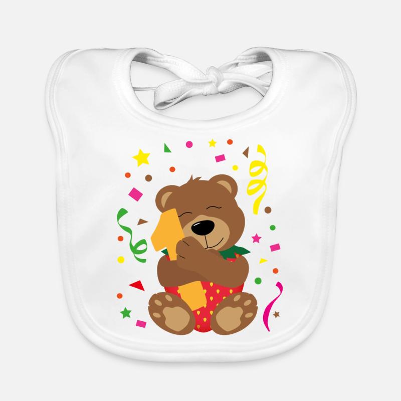 Erdbärchen Junge 1. Geburtstag Geschenk Baby Bio-Lätzchen