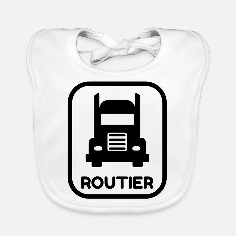 Routier / Chauffeur Poids-lourd / Camion / - Bavoir bio Bébé - blanc