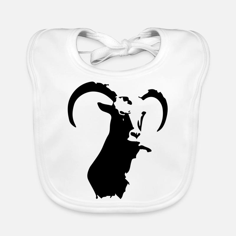 steinbock tier - Baby Bio-Lätzchen - Weiß