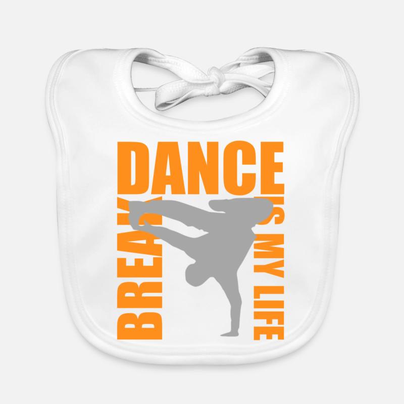 break dance is my life Organic Baby Bibs