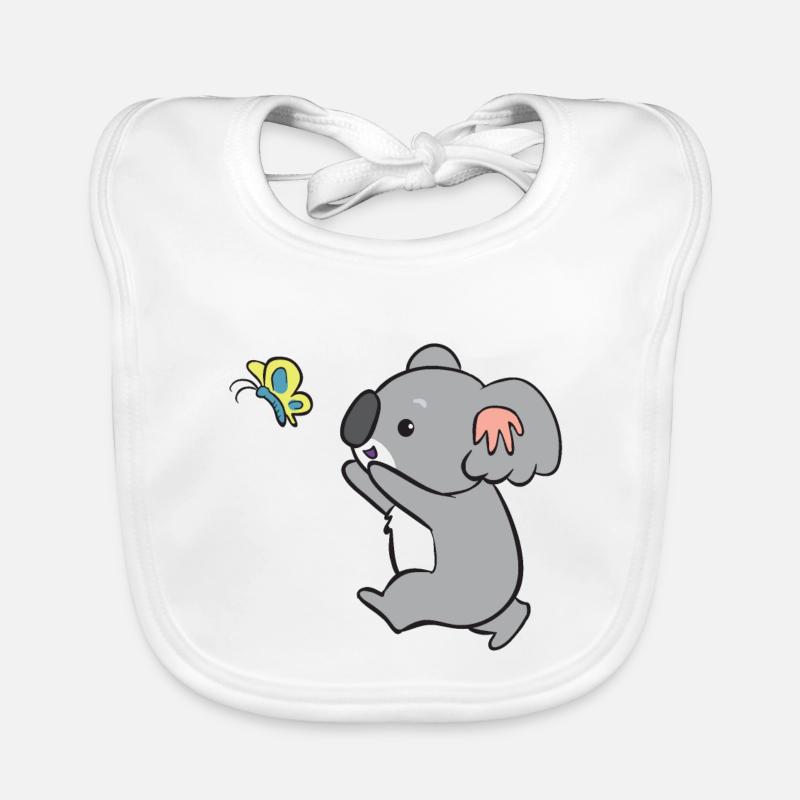 Koala - fängt Schmetterling Baby Bio-Lätzchen