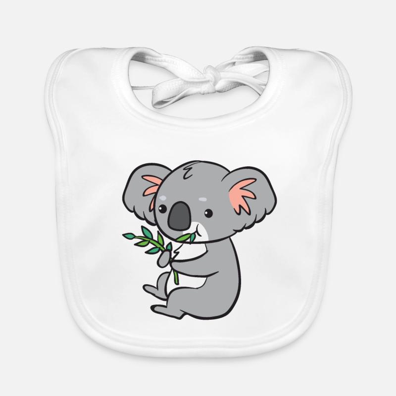 Koala - eats eucalyptus Organic Baby Bibs