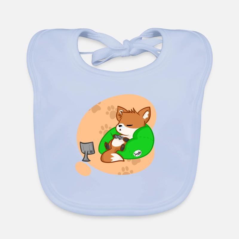 Fox gaming pillow sleeping Organic Baby Bibs