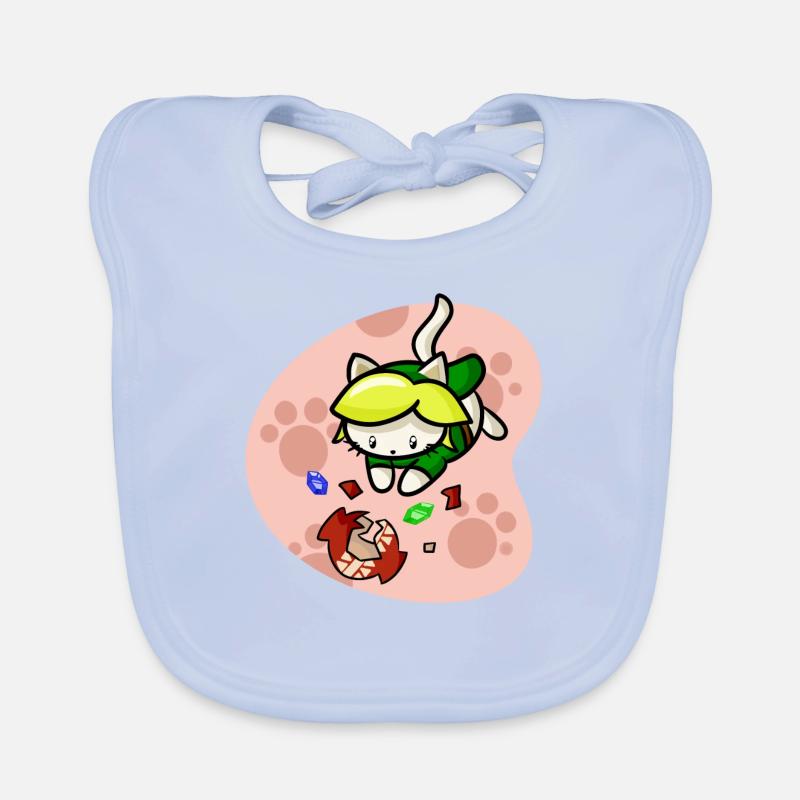 Cat Hero Video Game Ruby With Background Link Organic Baby Bibs