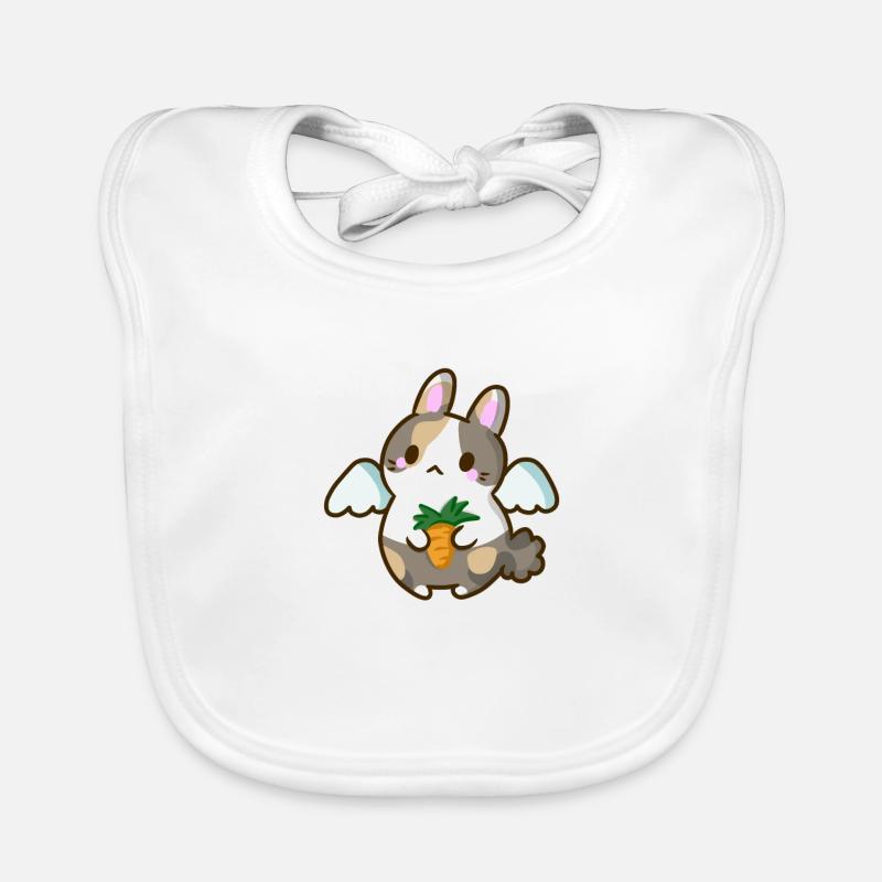 Arc-en-lapin carotte mignon ange coloré - Bavoir bio Bébé - blanc