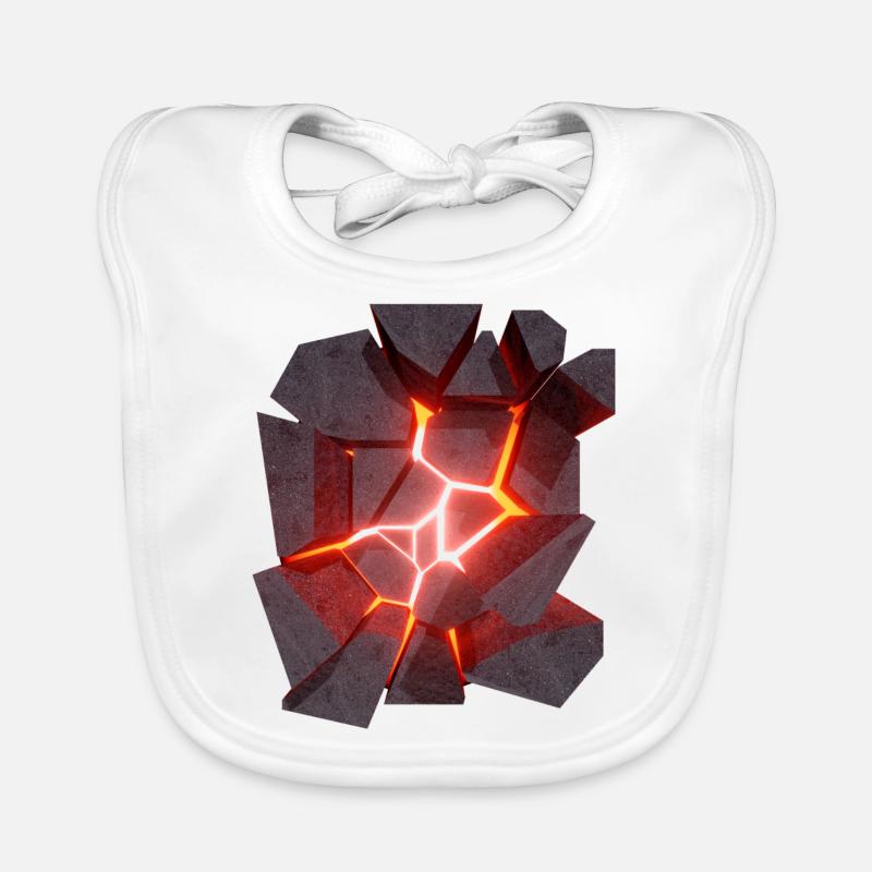 Glühende Lava Vulkan 3D Design Baby Bio-Lätzchen