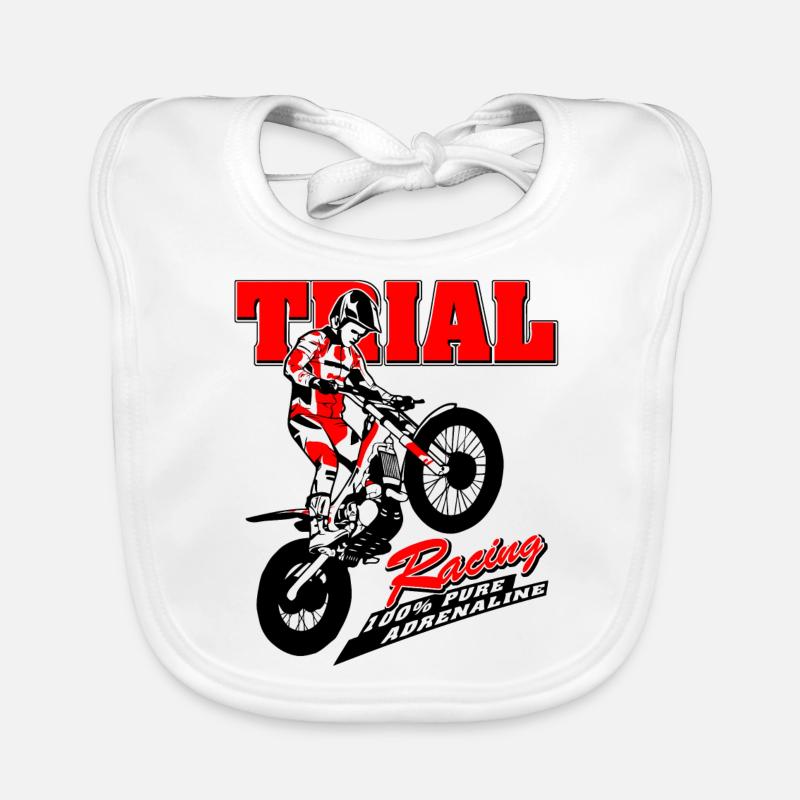 Motorcycle Trial - Motorcycle Trial Organic Baby Bibs
