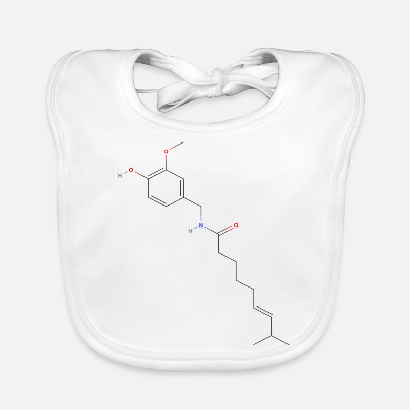 Molécule de capsaïcine - Formule structurale colorée Bavoir bio Bébé