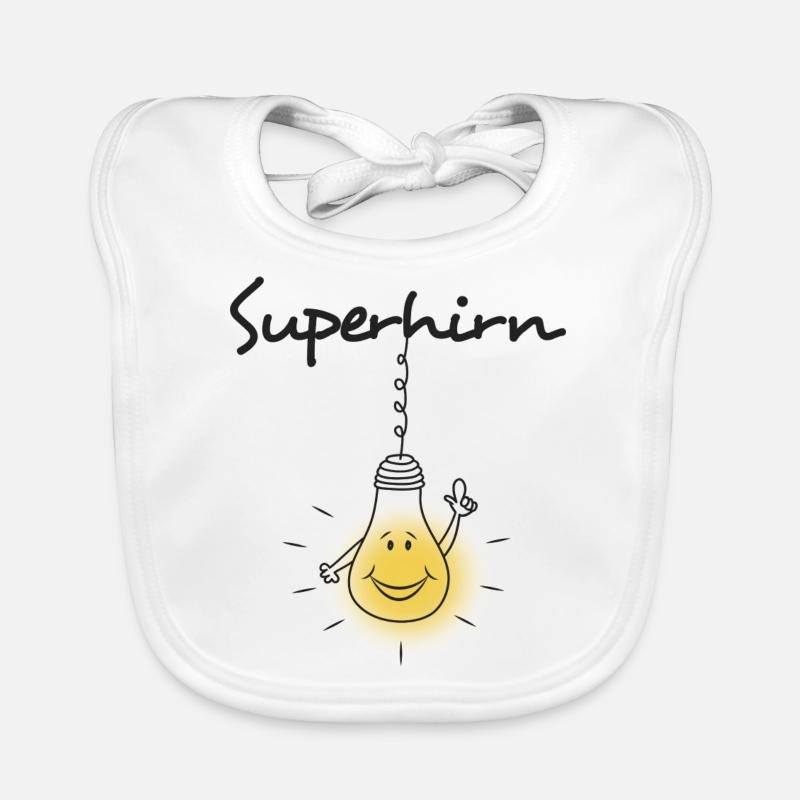 Superhirn - Baby Bio-Lätzchen - Weiß