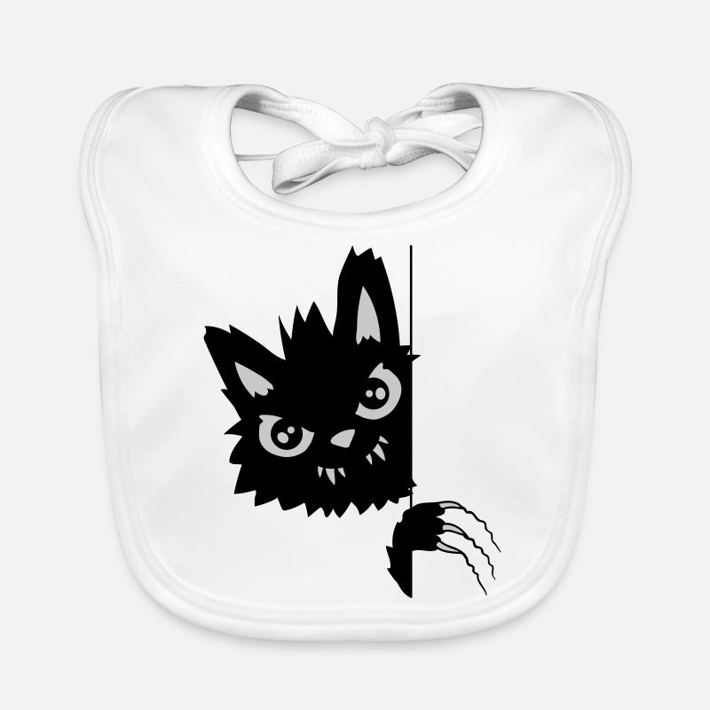 Evil Cat Scratches Organic Baby Bibs