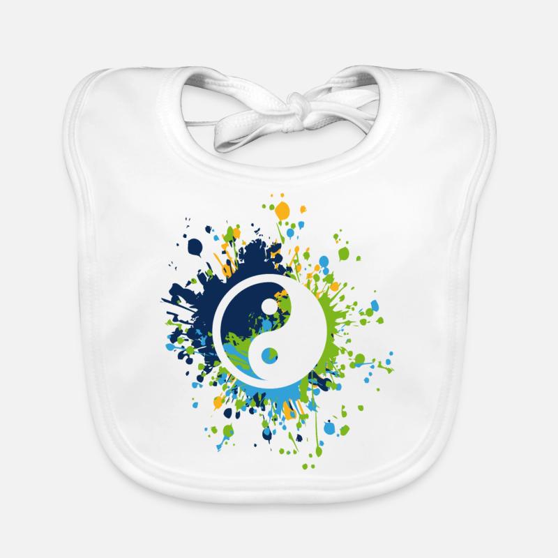 Yin Yang Symbole Couleur Splash Bavoir bio Bébé