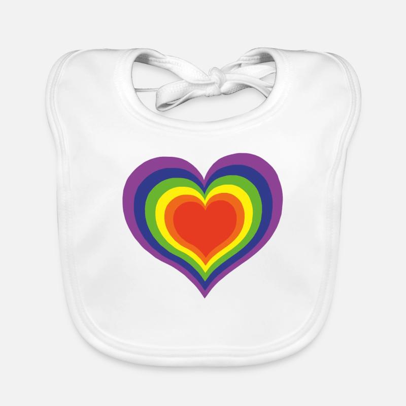 Herz Regenbogenfarben Baby Bio-Lätzchen