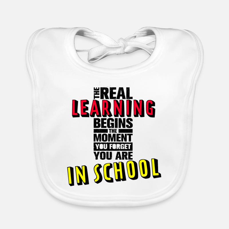 Proper learning (colorful font) Organic Baby Bibs