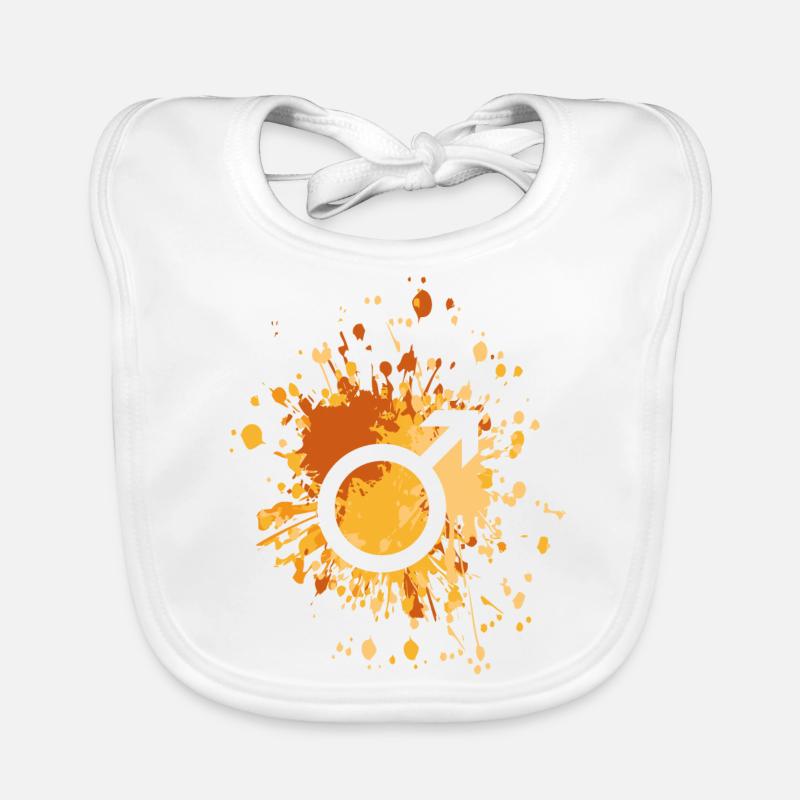 Signe masculin Symbole Couleur Splash Bavoir bio Bébé