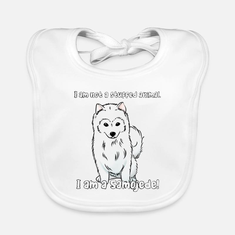 Ich bin kein Kuscheltier. Ich bin ein Samojede! Baby Bio-Lätzchen