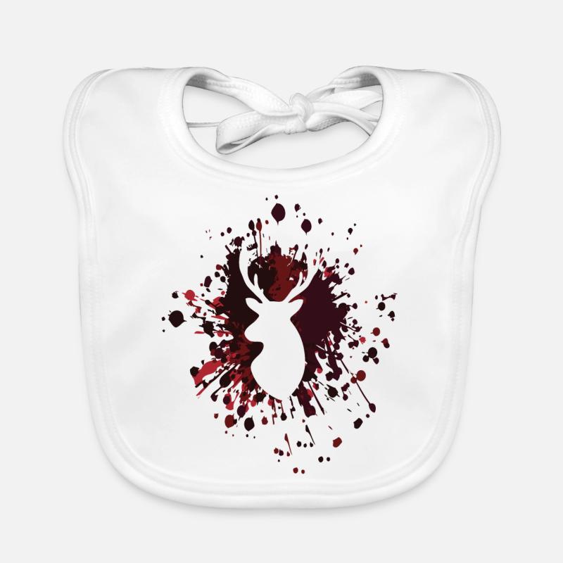 Deer Head Color Splash Organic Baby Bibs