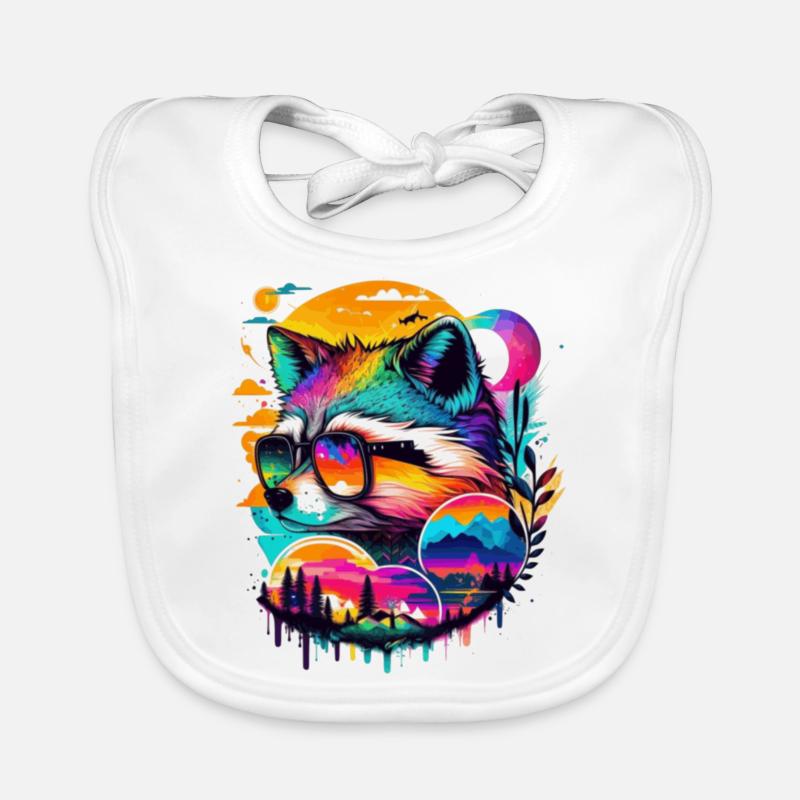 Fox Master Lamp in Cool with Sunglasses Organic Baby Bibs