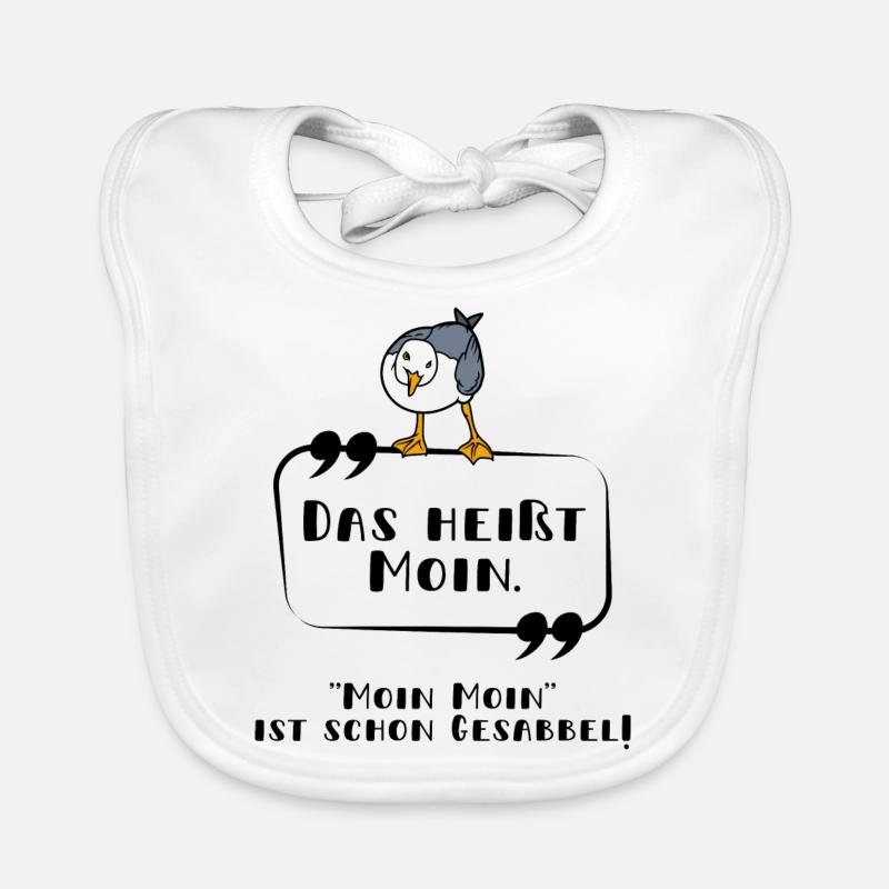 Das heißt Moin Gesabbel Möwe Plattdeutsch lustig Baby Bio-Lätzchen