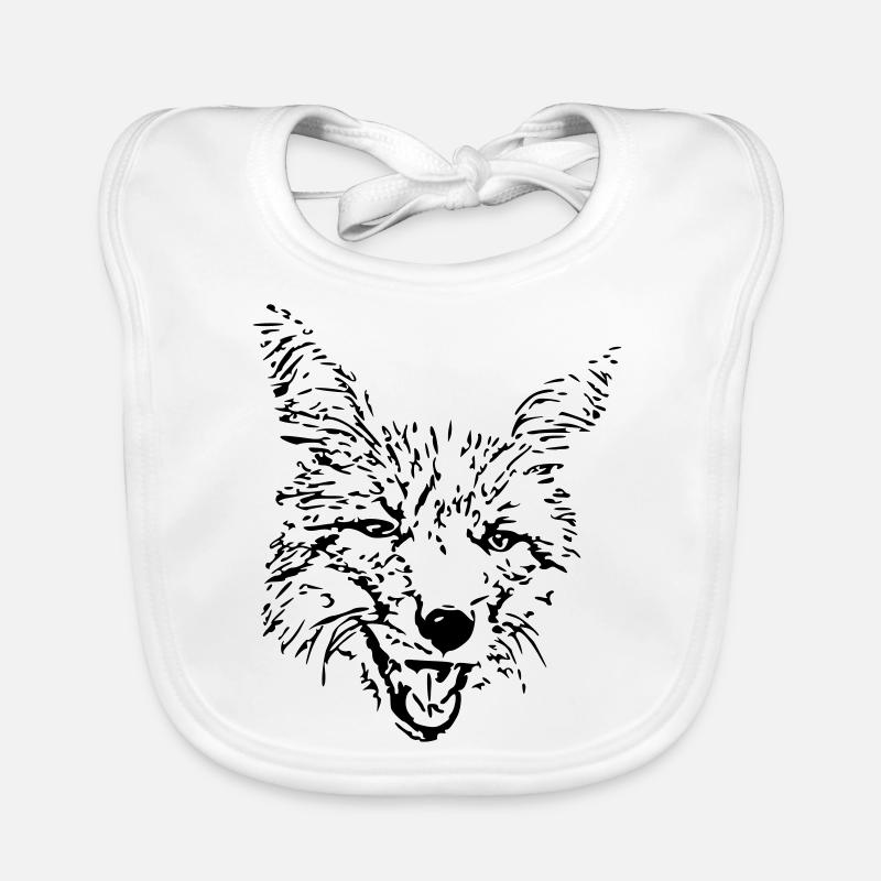 Renard effronté - Bavoir bio Bébé - blanc